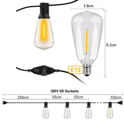 Tuinlampjesketting Weerbestendig – LED Decoratieve Lichtslinger voor Buiten