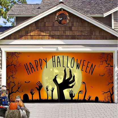 Halloween Garagedeur Decoratie Banner - Griezelige Sfeer in Minuten