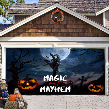 Halloween Garagedeur Decoratie Banner - Griezelige Sfeer in Minuten