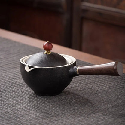 Porseleinen Gongfu Theeset met Houten Zijkant en Passend Deksel