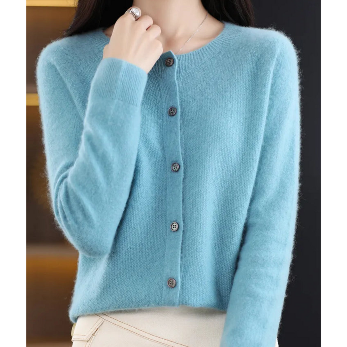 Luxe Merino Kasjmier Knooptrui - Zachte Comfort Trui