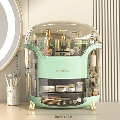 Luxe Transparante Make-up Organizer met Draaideuren en Lades