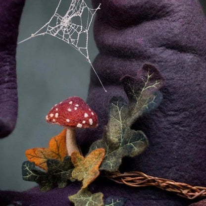 Unisex Heksenhoed voor Halloween | Handgemaakt van zachte natuurvezels | Verstelbare maat | Ademend