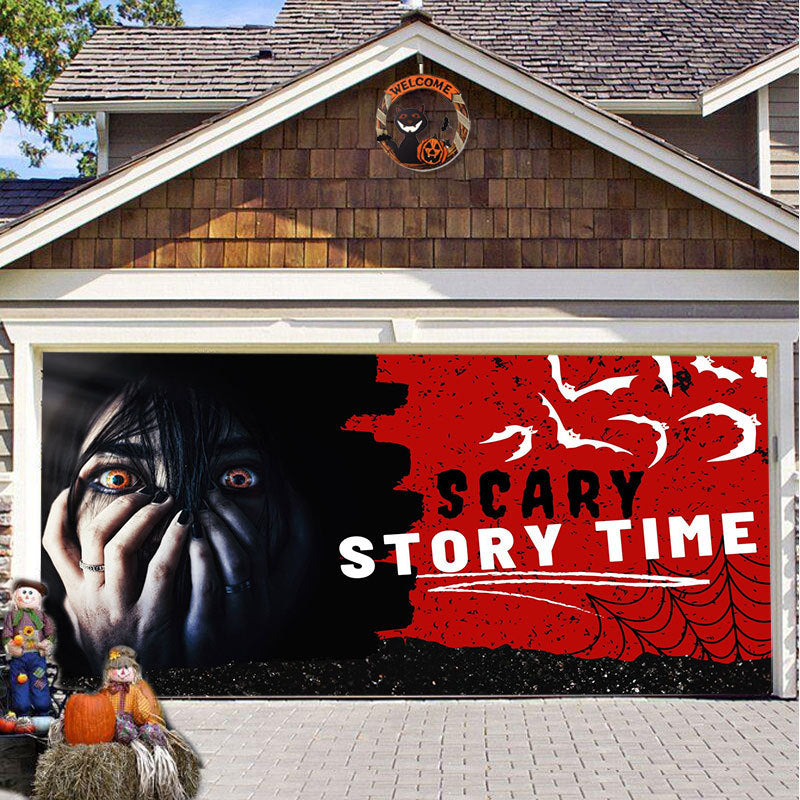 Halloween Garagedeur Decoratie Banner - Griezelige Sfeer in Minuten