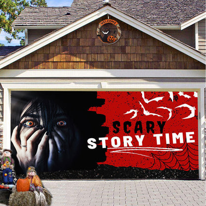 Halloween Garagedeur Decoratie Banner - Griezelige Sfeer in Minuten