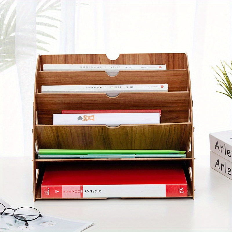 Houten Bureau Organizer met 5 Lagen – Waaierdesign MDF