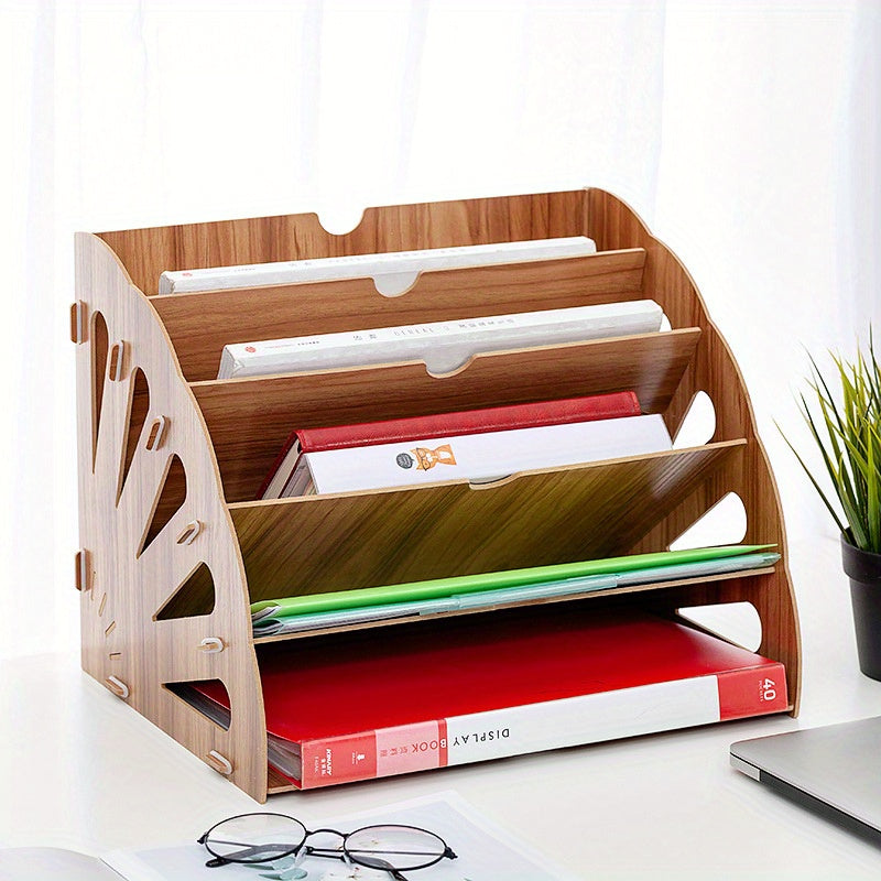 Houten Bureau Organizer met 5 Lagen – Waaierdesign MDF