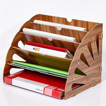 Houten Bureau Organizer met 5 Lagen – Waaierdesign MDF