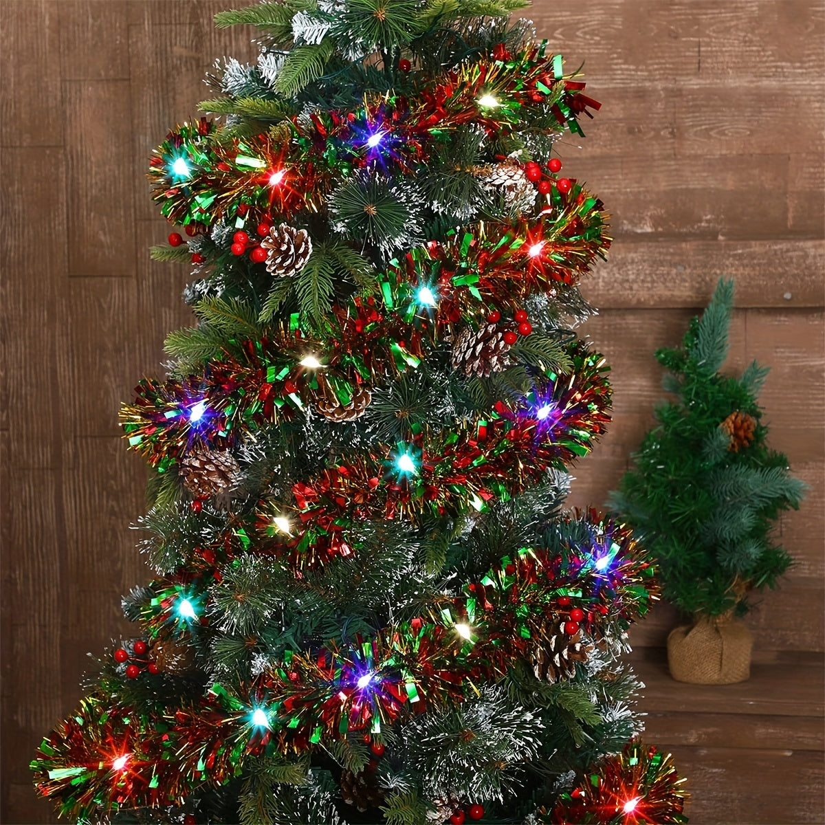 Glitterende LED-decoratieslinger 4,88m met 50 lampjes Batterij Warm Wit