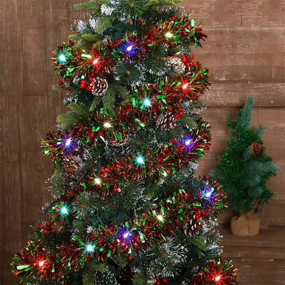 Glitterende LED-decoratieslinger 4,88m met 50 lampjes Batterij Warm Wit