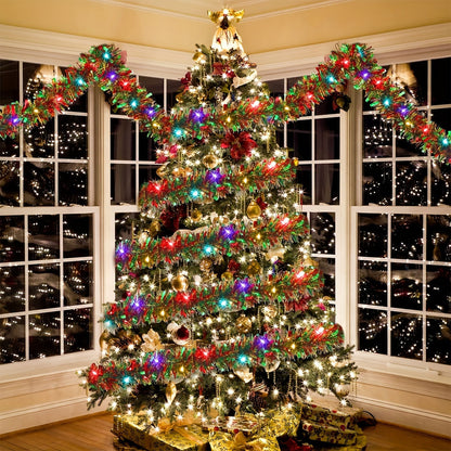Glitterende LED-decoratieslinger 4,88m met 50 lampjes Batterij Warm Wit