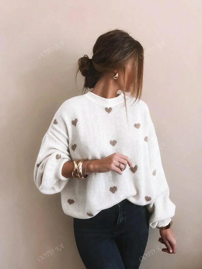 Hartelief Dames Trui met Speelse Print en Relaxte Pasvorm