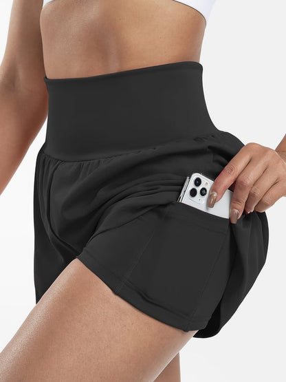 Dames Sportshort met Hoge Taille en Binnenbroek – De Beweegvrije Active Fit