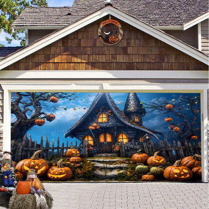 Halloween Garagedeur Decoratie Banner - Griezelige Sfeer in Minuten