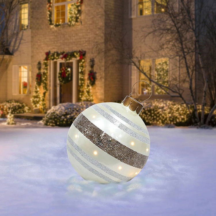 Feestelijke Opblaasbare Buitenbal 60 cm – Weerbestendige PVC Kerstdecoratie