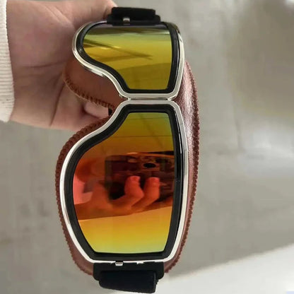 RoadRider | Vintage Motorbril met Verwisselbare Lenzen en Comfortpadding