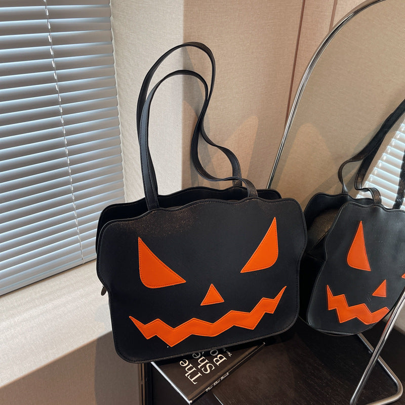Halloween Messenger Bag – Schoudertas in Zwarte en Oranje Griezelstijl