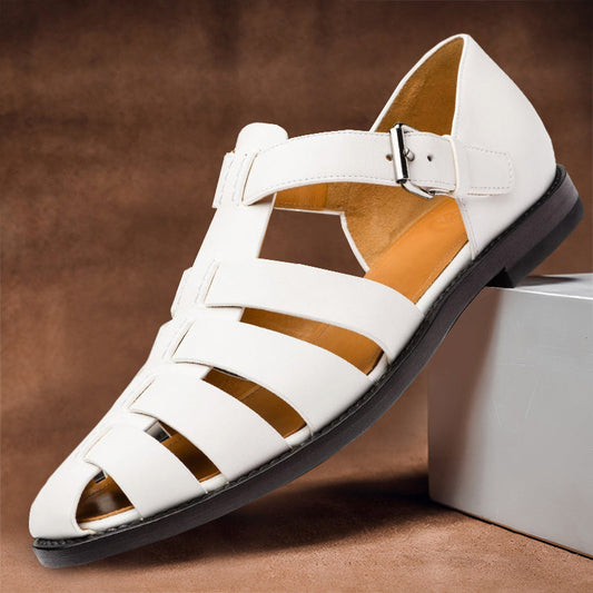 Wilhelm – Lederen Antislip Sandalen voor Heren met Gespsluiting