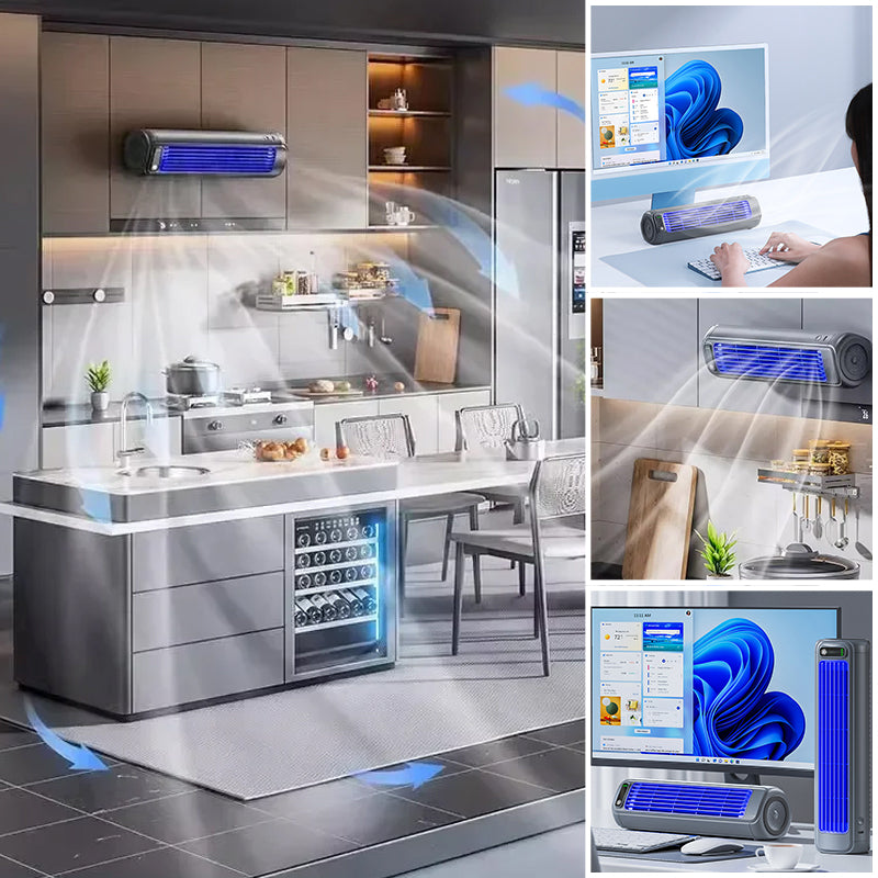 Draagbare Airconditioner 2000mAh - Bladloze Wandventilator