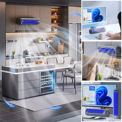 Draagbare Airconditioner 2000mAh - Bladloze Wandventilator
