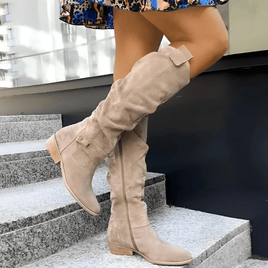 Kniehoge Suède Laarzen Aurora – Elegante en Comfortabele Dameslaarzen voor Herfst en Winter