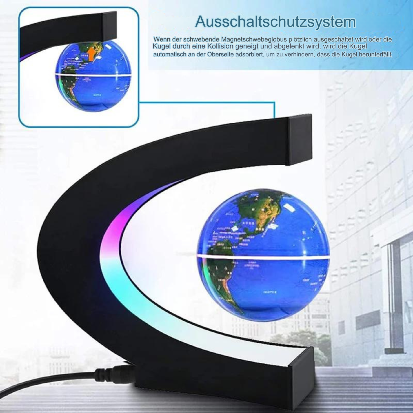 AstroGlobe LED Wereldbol – Zwevende Globe Lamp met Magnetische Ophanging