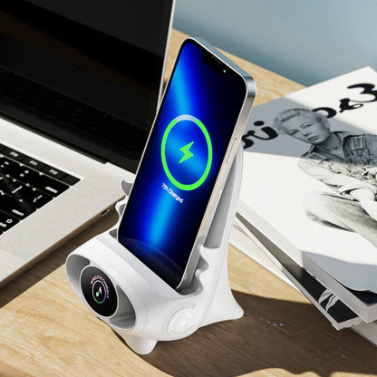 FlexCharge Chair – Draadloze Snellader & Telefoonhouder in Stoelvorm