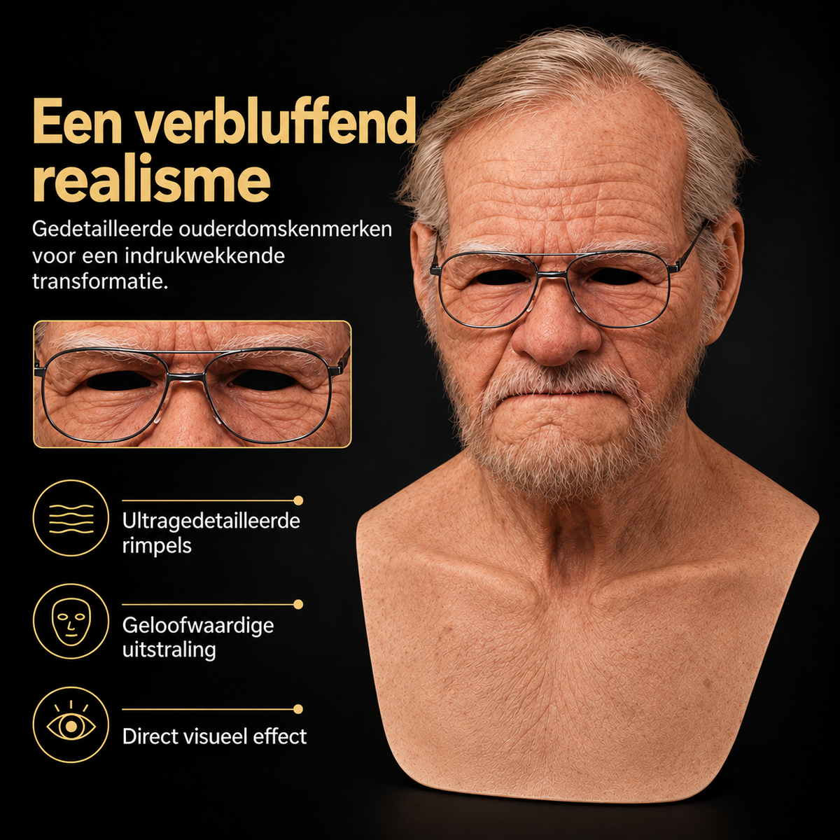 Realistische Siliconen Ouderdomsmasker voor Vermomming en Cosplay