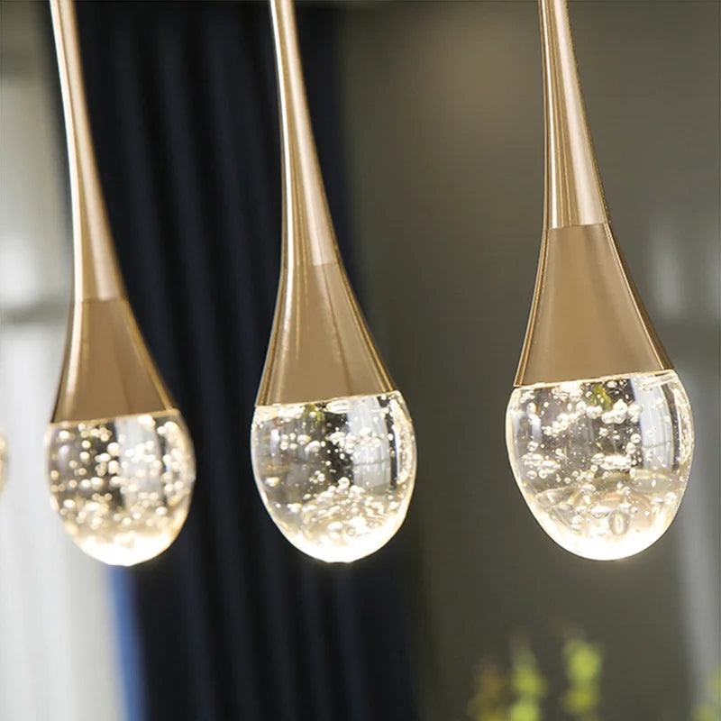 Druppelvormige glazen hanglamp met warmwit licht - 3000K