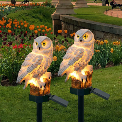 Solar Tuinlamp Uilux – Draadloze Buitenlamp op Zonne-energie met Uilendesign