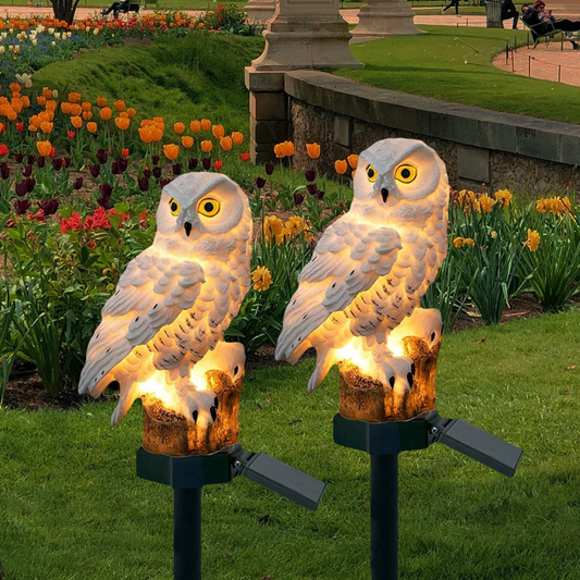 Solar Tuinlamp Uilux – Draadloze Buitenlamp op Zonne-energie met Uilendesign
