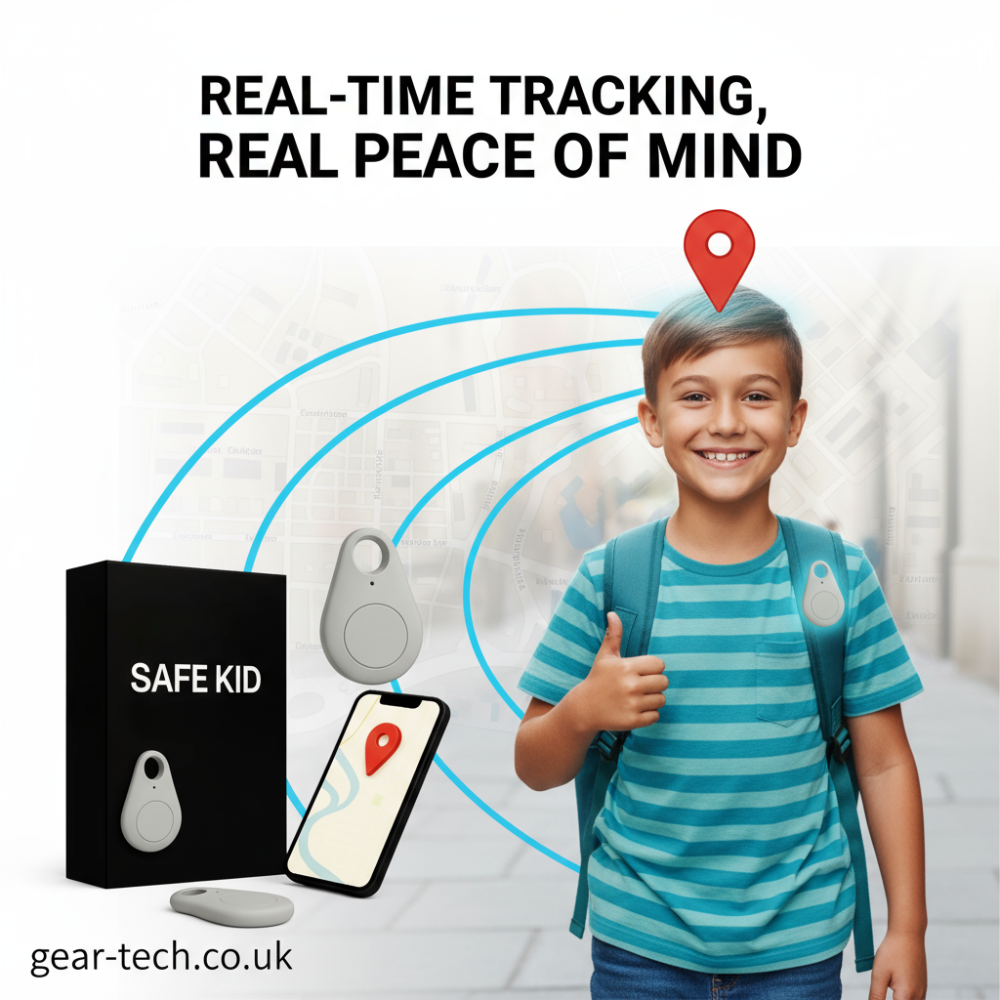 Kindveiligheid GPS-Locator met SOS-Functie – Waterdicht, Real-Time Tracking & Gratis App