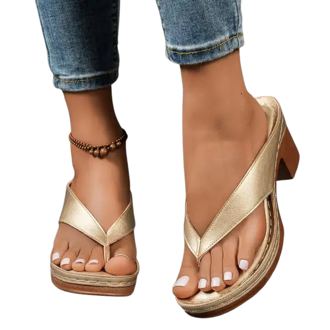 Sophia Orthopedische Sandalen met Hak – Elegant, Stevig & Comfortabel voor Zomergebruik