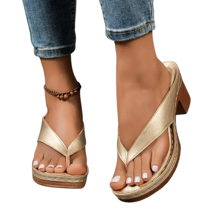 Sophia Orthopedische Sandalen met Hak – Elegant, Stevig & Comfortabel voor Zomergebruik