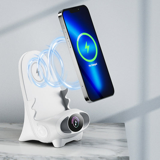 FlexCharge Chair – Draadloze Snellader & Telefoonhouder in Stoelvorm