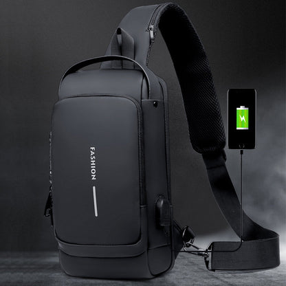 Veilige USB-schoudertas Oxford met TSA-sluiting