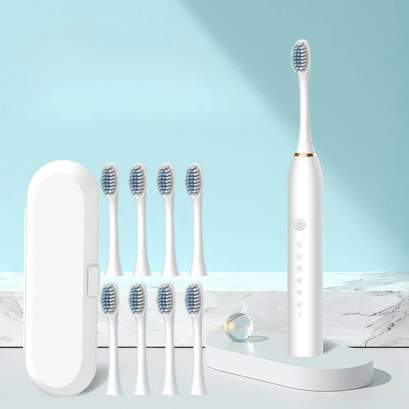 SonicPure Oplaadbare Tandenborstel – Fluisterstil, Krachtig & Inclusief 8 Opzetborstels