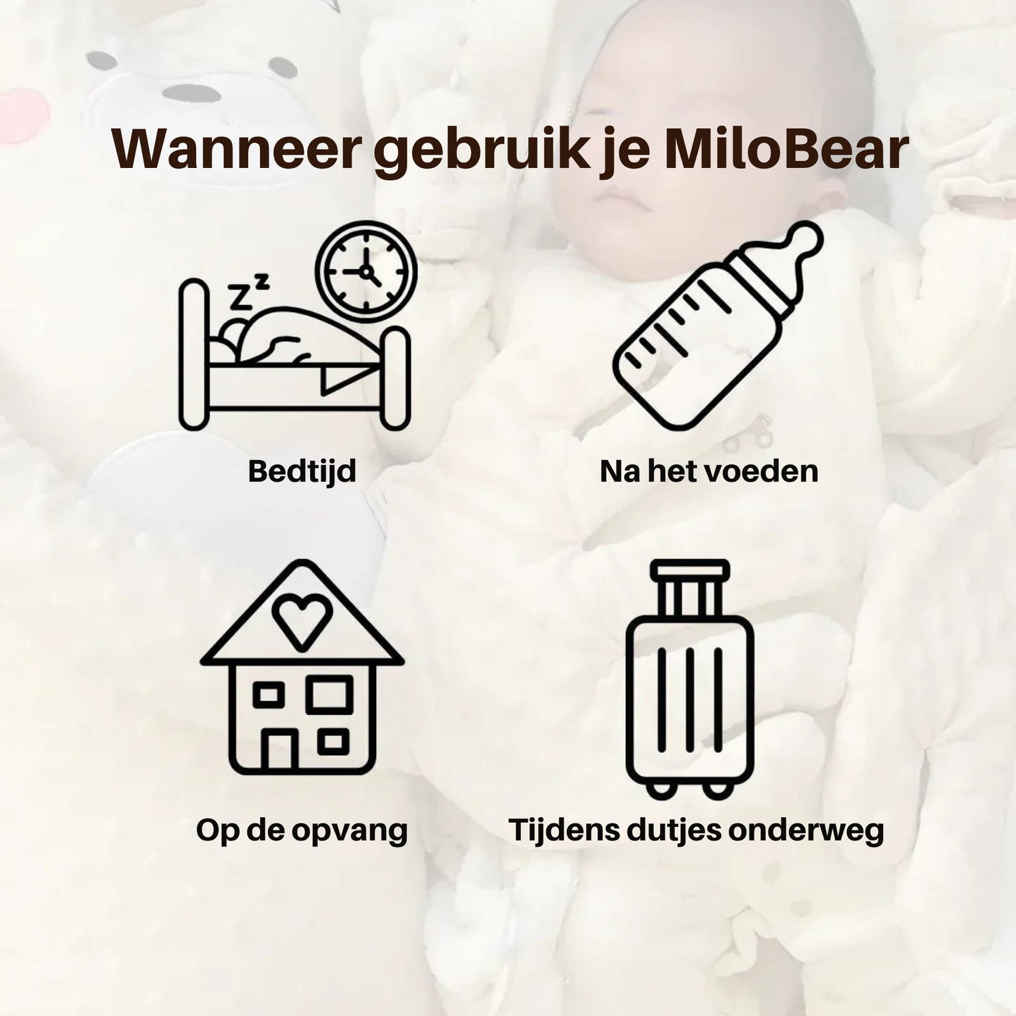 SlaapKnuffel Beer met Zachte Ritmische Klopbeweging voor Baby's