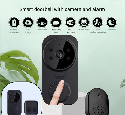 Noctiq Slimme Deurbel met Camera – WiFi Videodeurbel Zwart