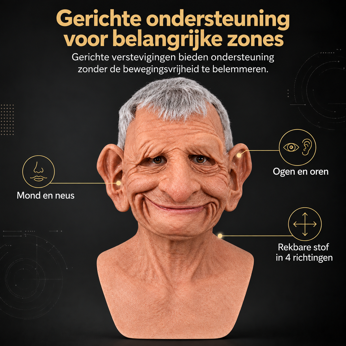 Realistische Siliconen Ouderdomsmasker voor Vermomming en Cosplay