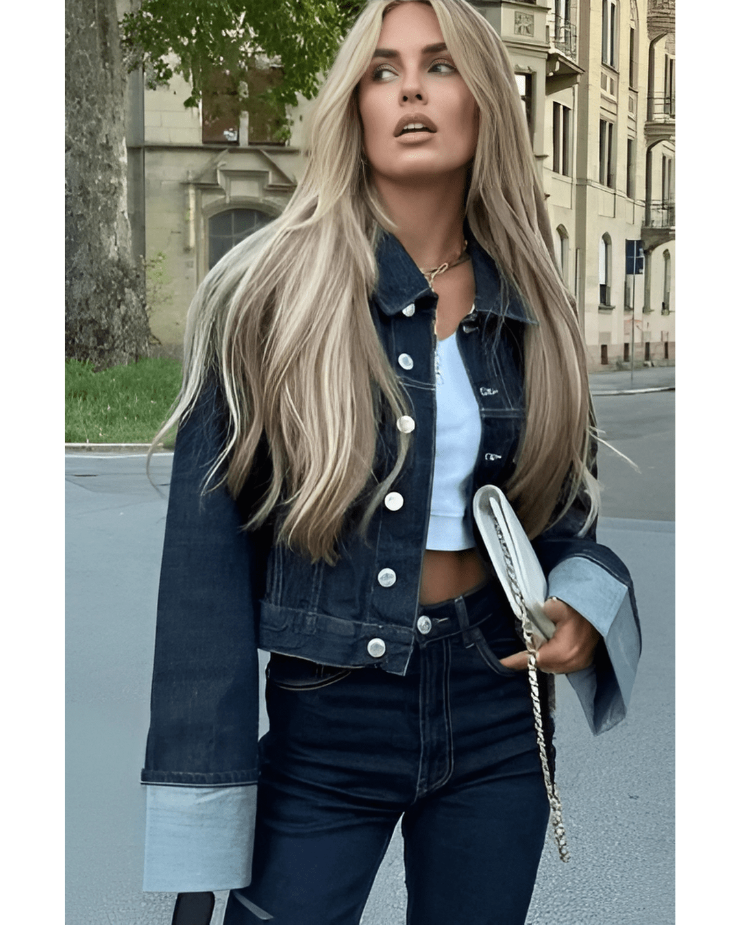 Denim Damespak PowerDenim – Tweedelige Set met Jasje en Broek