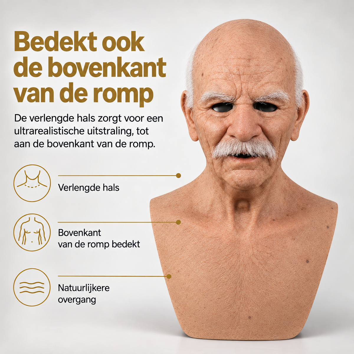 Realistische Siliconen Ouderdomsmasker voor Vermomming en Cosplay