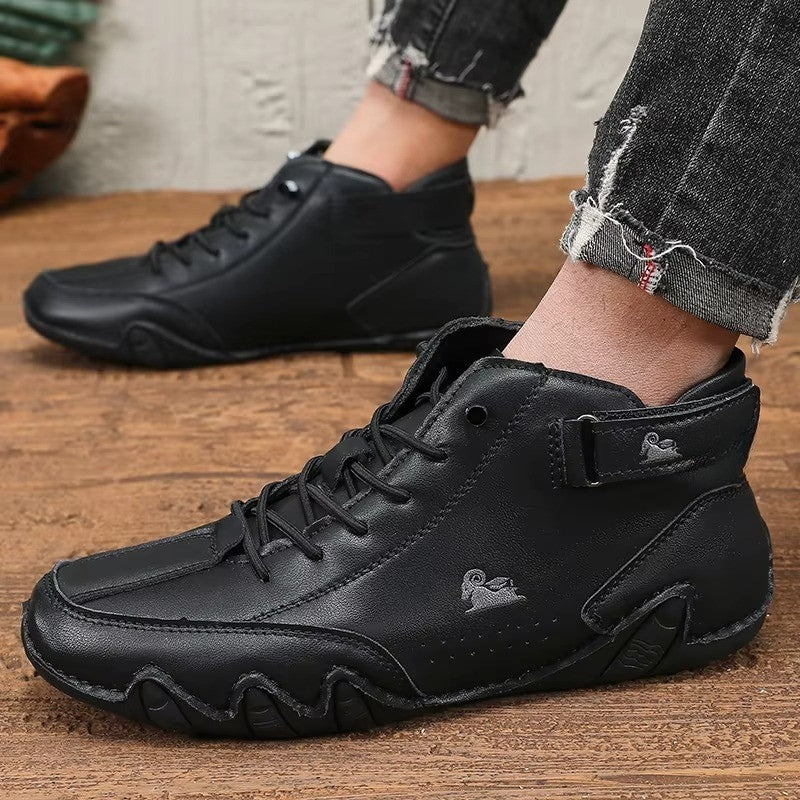 StadsSneak PU Sneakers – Ronde Neus met Antislipzool en Vetersluiting