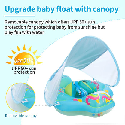 Opblaasbare Baby Zwemring met Zonnescherm - Veilig en Comfortabel