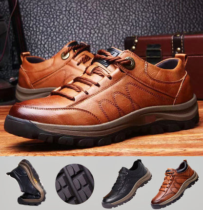 Comfort Wandelschoenen Rundleder Handgemaakt Ergonomisch Zwart Bruin