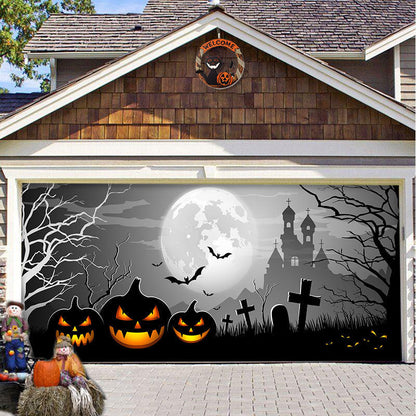 Halloween Garagedeur Decoratie Banner - Griezelige Sfeer in Minuten
