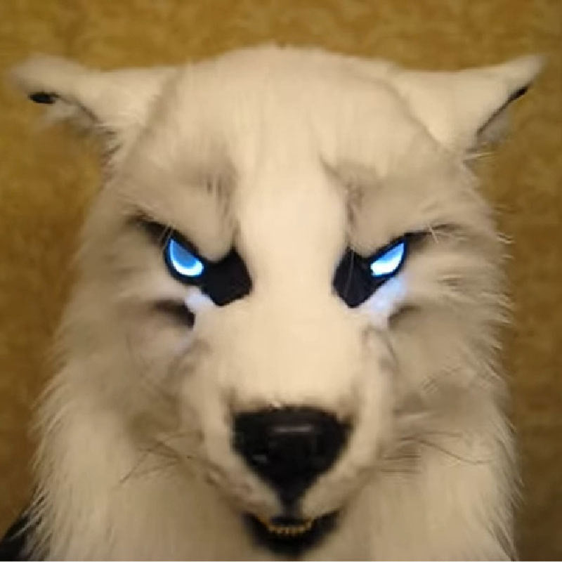 Interactieve Weerwolf Masker met LED-ogen en Beweegbare Oren