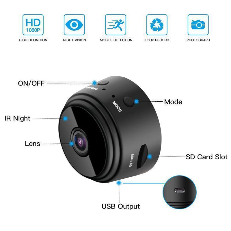 Magnetische WiFi Mini Achteruitrijcamera 1080p met Nachtzicht