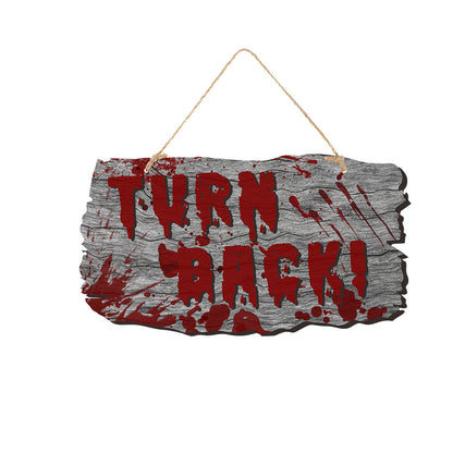 Halloween Deurbord – Houten Look Bordjes met Pompoen, Schedel en Heksendesigns