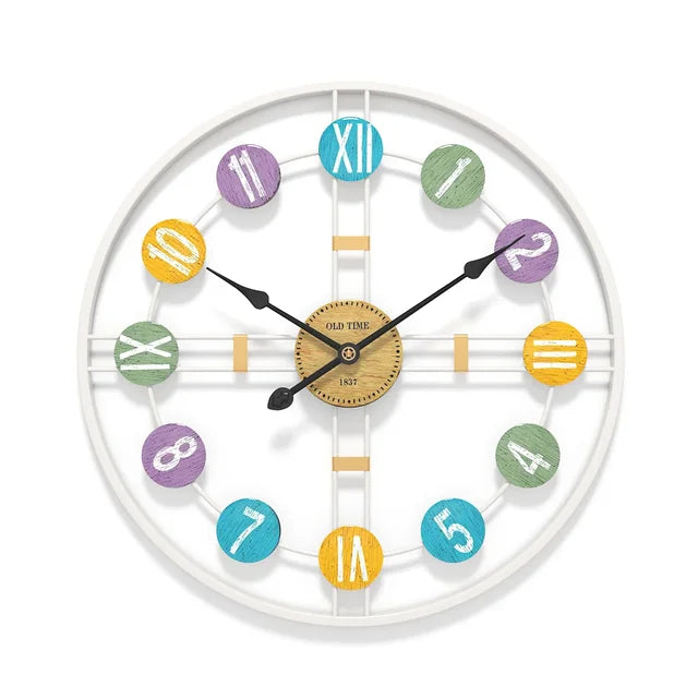 StilTijd – Grote Vintage Wandklok met Romeinse Cijfers en Metalen Frame